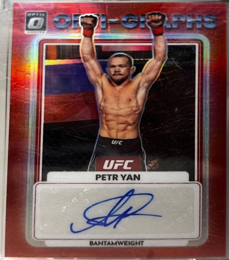 Petr Yan 2023 Panini Donruss Optic UFC Opti-Graphs #17 Red Autograph