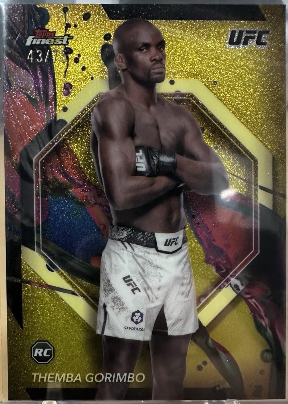 Themba Gorimbo 2024 Topps Finest UFC Base Common #79 Yellow Glitter Refractor
