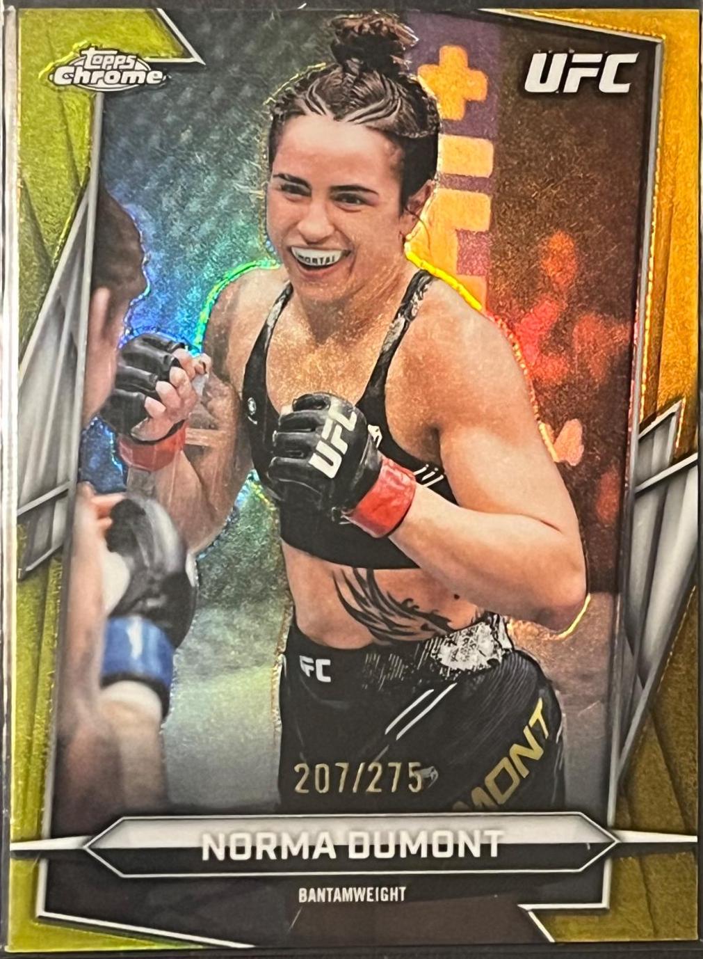 Norma Dumont 2026 Topps Chrome UFC Base #68 Yellow Refractor