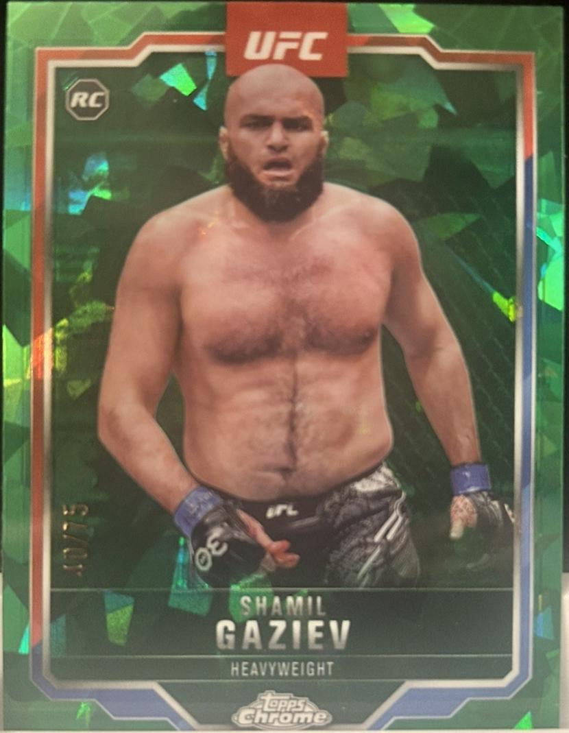 Shamil Gaziev 2025 Topps Chrome Sapphire UFC Base Sapphire #91 Green Sapphire