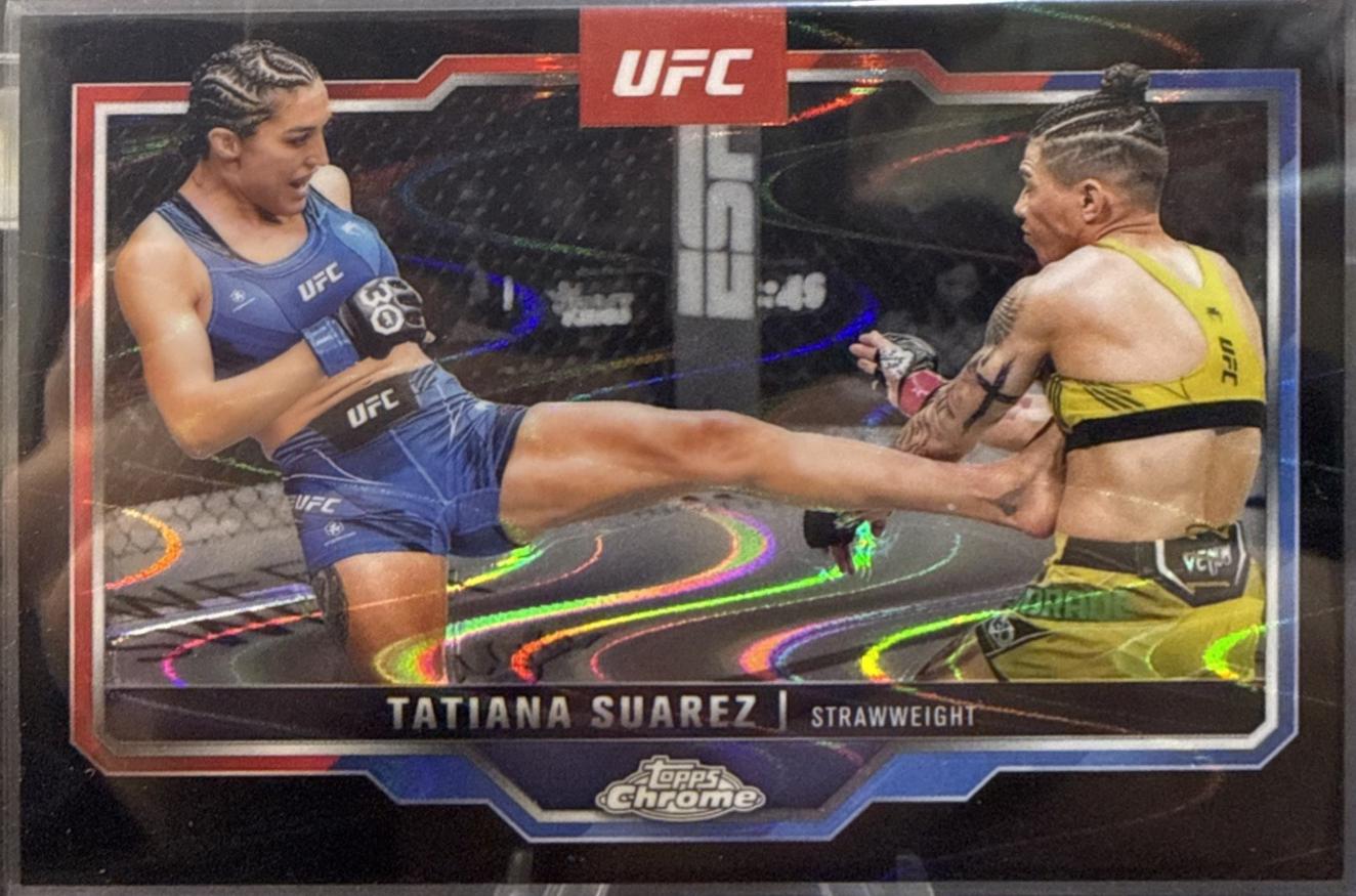 Tatiana Suarez 2025 Topps Chrome UFC Base #72 Black Geometric Refractor