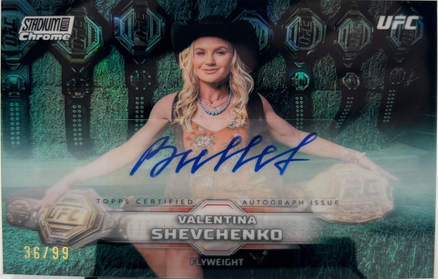 Valentina Shevchenko 2026 Topps Stadium Club UFC Chrome Autographs #CAV-VSO Turquoise Refractor