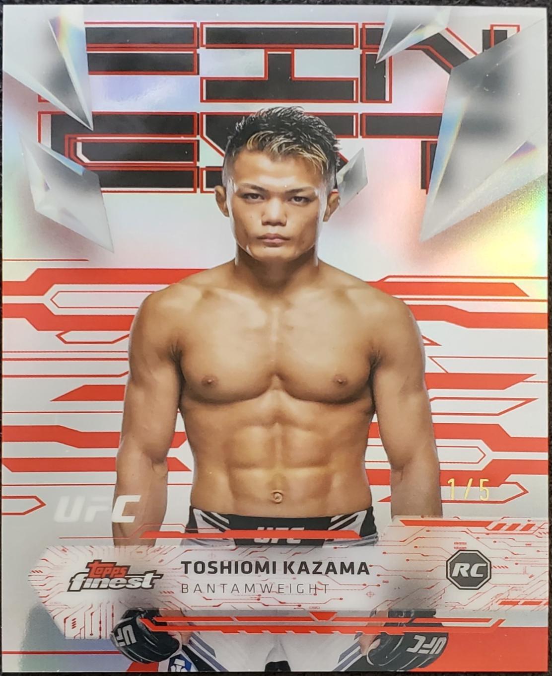 Toshiomi Kazama 2025 Topps Finest UFC Base Uncommon #167 Red Refractor