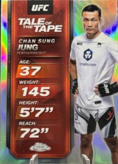 Chan Sung Jung 2025 Topps Chrome UFC Tale of the Tape #TTT-27 Refractor