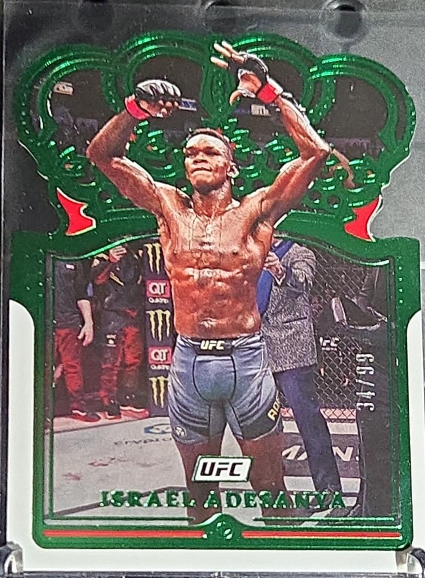 Israel Adesanya 2022 Panini Chronicles UFC Base Crown Royale #116 Green