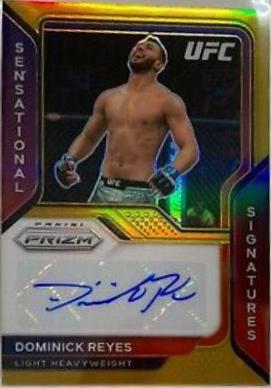 Dominick Reyes 2021 Panini Prizm UFC Sensational Signatures #6 Gold