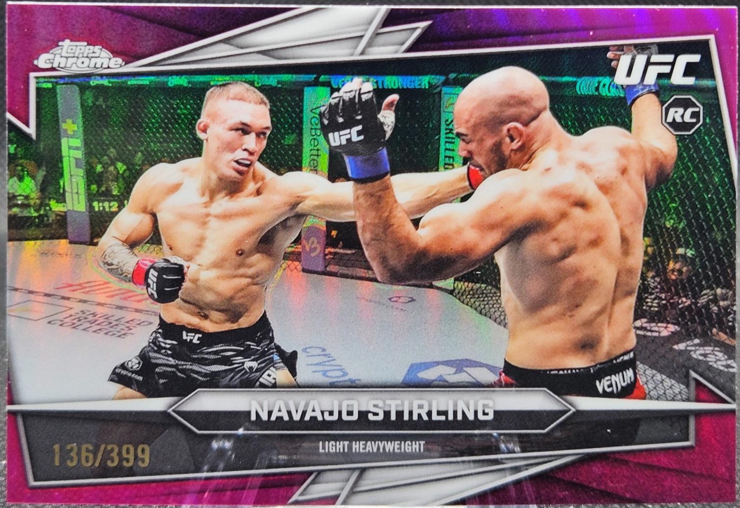 Navajo Stirling 2026 Topps Chrome UFC Base #154 Magenta Refractor