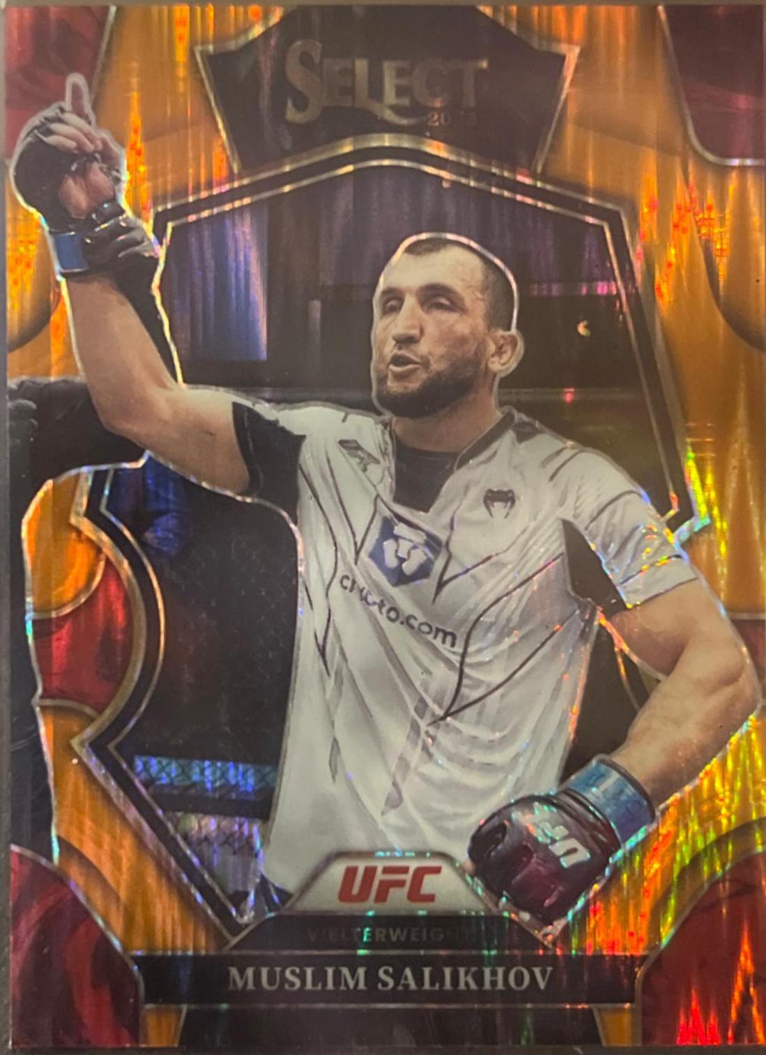 Muslim Salikhov 2023 Panini Select UFC Premier Level #187 Orange Flash