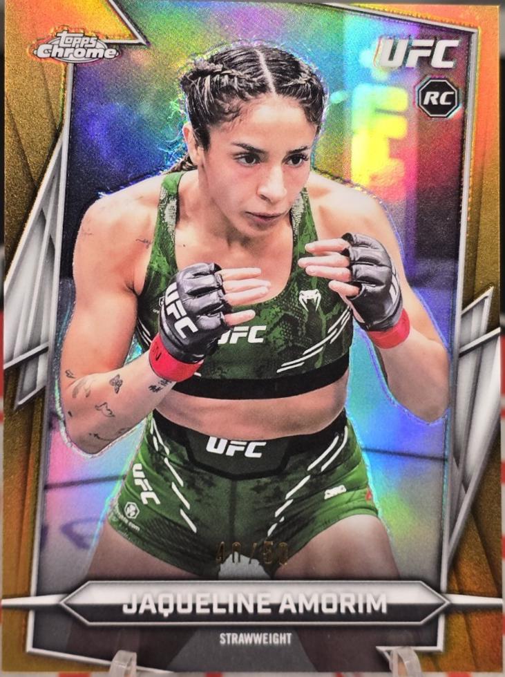 Jaqueline Amorim 2026 Topps Chrome UFC Base #182 Gold Geometric Refractor