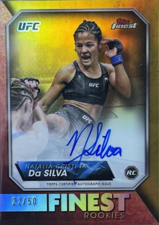 Natalia Silva 2024 Topps Finest UFC Rookie Finest Autographs #RFA-NS Gold Refractor