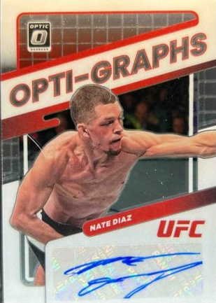 Nate Diaz 2022 Panini Donruss Optic UFC Opti-Graphs #2 White Sparkle