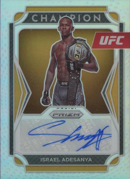 Israel Adesanya 2022 Panini Prizm UFC Champion Signatures #6 Silver