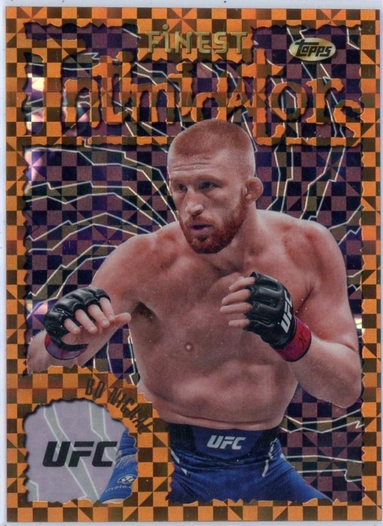 Bo Nickal 2024 Topps Finest UFC Intimidators #INT-26 Checkerboard Refractor
