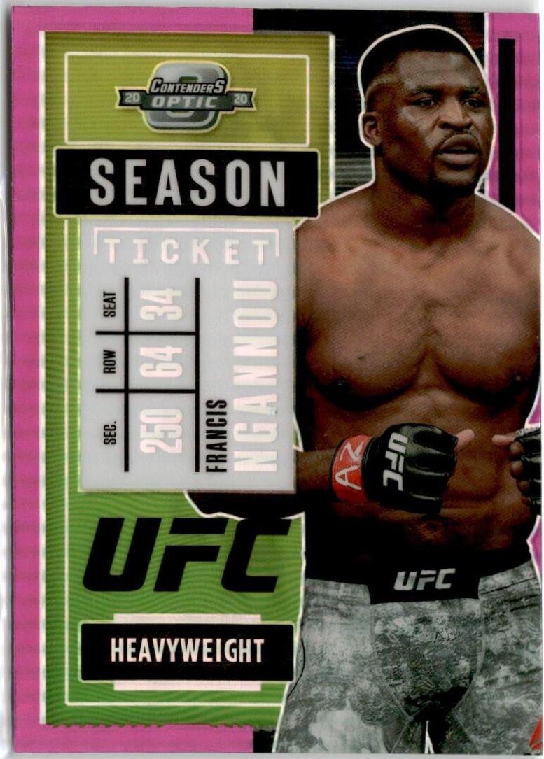 Francis Ngannou 2021 Panini Chronicles UFC Base Contenders Optic Season Ticket #262 Pink