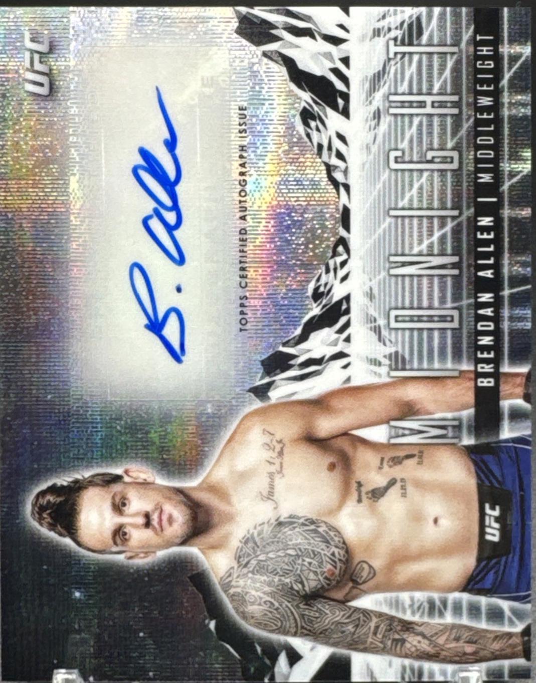 Brendan Allen 2024 Topps Midnight UFC Horizon Signatures #HS-BAN Moon Beam