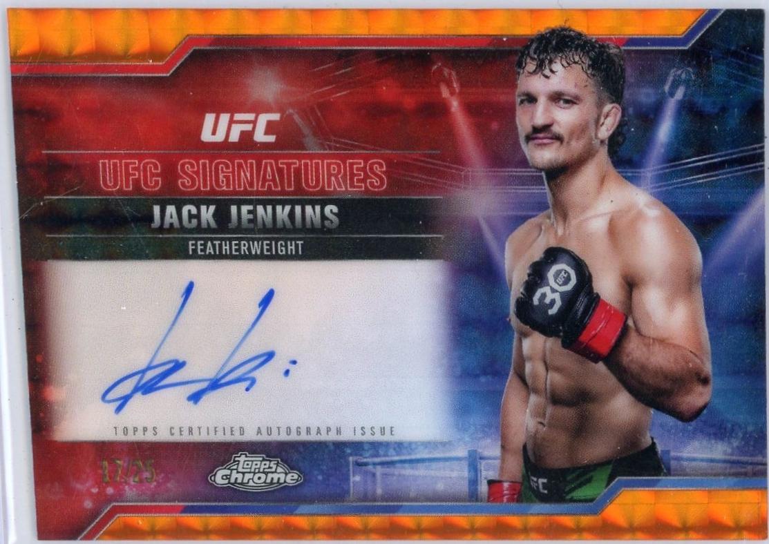 Jack Jenkins 2025 Topps Chrome UFC UFC Signatures #SIG-JJ Geometric Orange Refractor