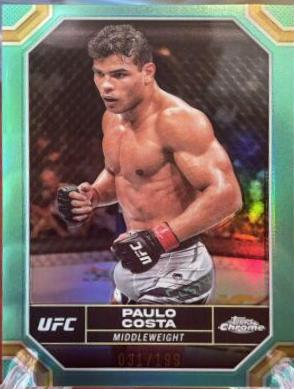 Paulo Costa 2024 Topps Chrome UFC Base #154 Aqua Refractor