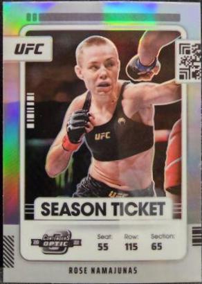 Rose Namajunas 2022 Panini Chronicles UFC Base Contenders Optic Season Ticket #362 Gold