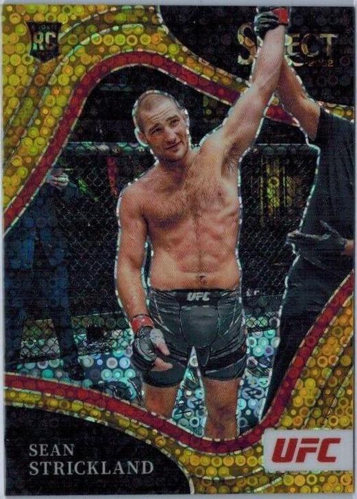 Sean Strickland 2022 Panini Select UFC Octagonside #264 Gold Disco
