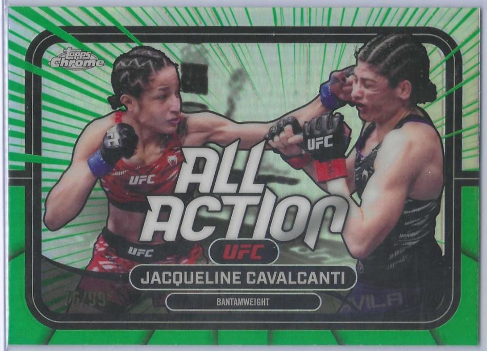 Jacqueline Cavalcanti 2026 Topps Chrome UFC All-Action #AA-12 Green Refractor
