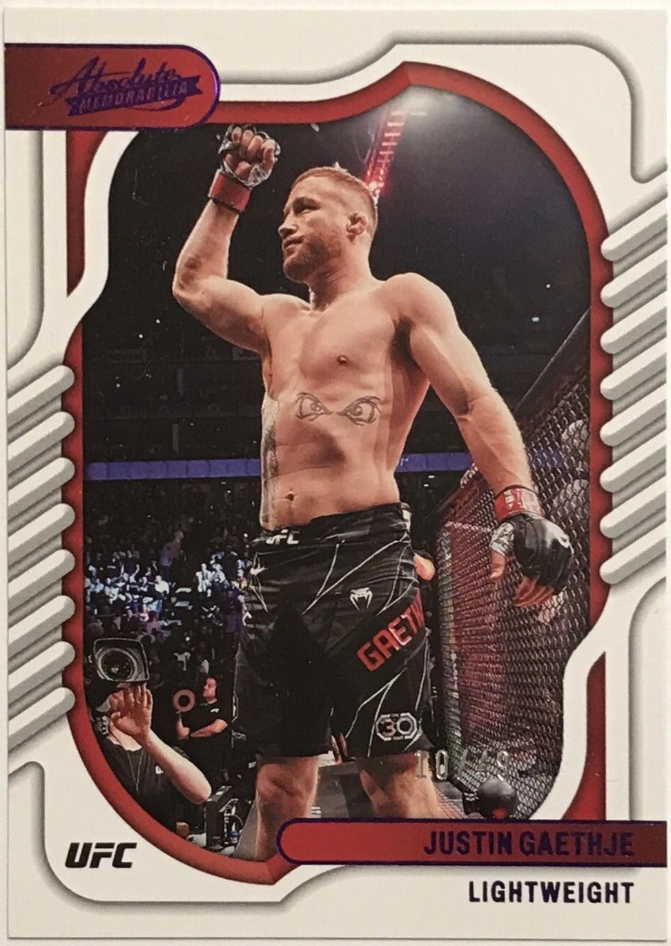 Justin Gaethje 2023 Panini Chronicles UFC Base Absolute #127 Purple