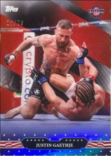 Justin Gaethje 2026 Topps UFC Freedom 250 Base #28 Red