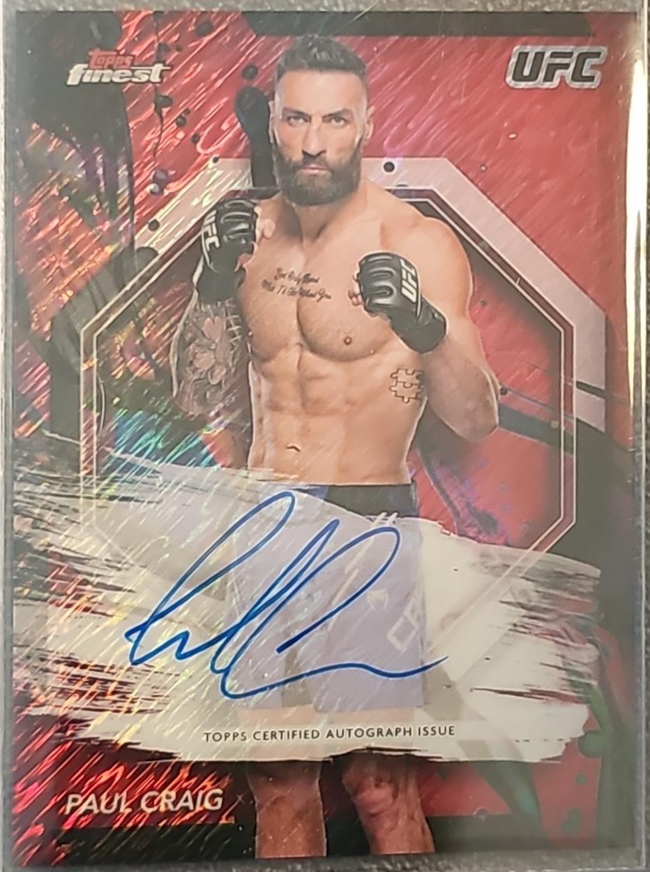 Paul Craig 2024 Topps Finest UFC Finest Autographs #FA-PCG Red Shimmer Refractor