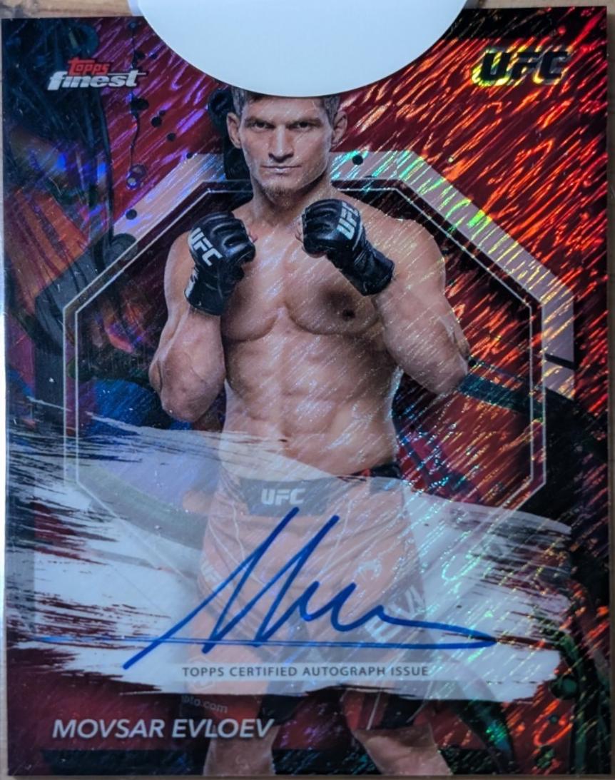 Movsar Evloev 2024 Topps Finest UFC Finest Autographs #FA-MEV Red Shimmer Refractor