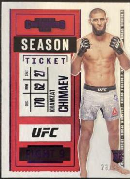 Khamzat Chimaev 2021 Panini Chronicles UFC Base Contenders Season Ticket #3 Purple