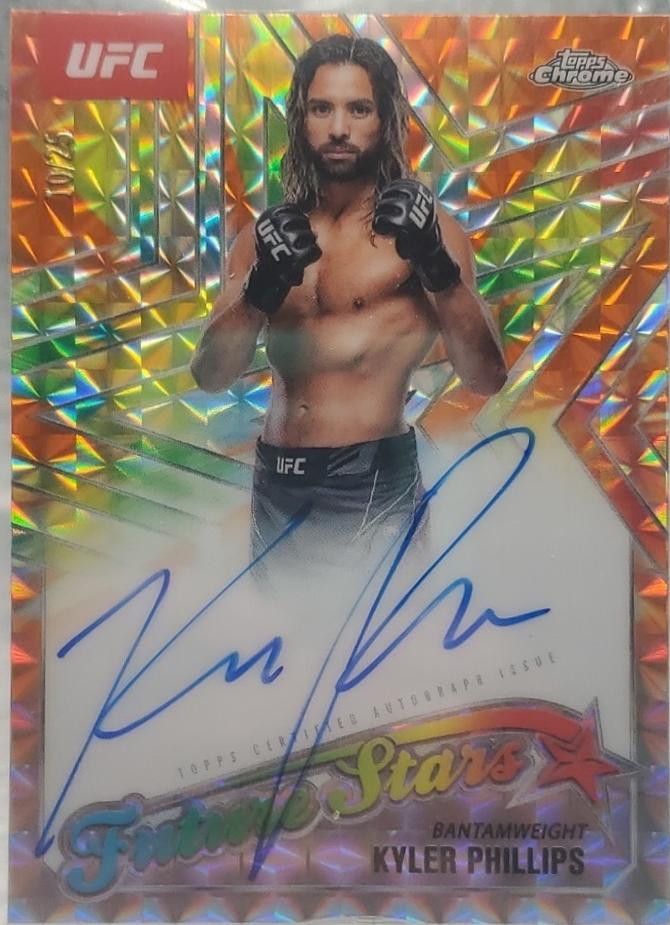 Kyler Phillips 2025 Topps Chrome UFC Future Stars Autographs #FSA-KP Geometric Orange Refractor