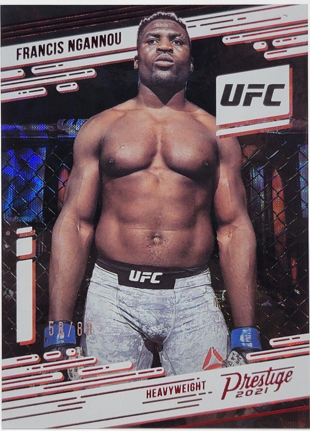 Francis Ngannou 2021 Panini Chronicles UFC Base Prestige #79 Asia Red