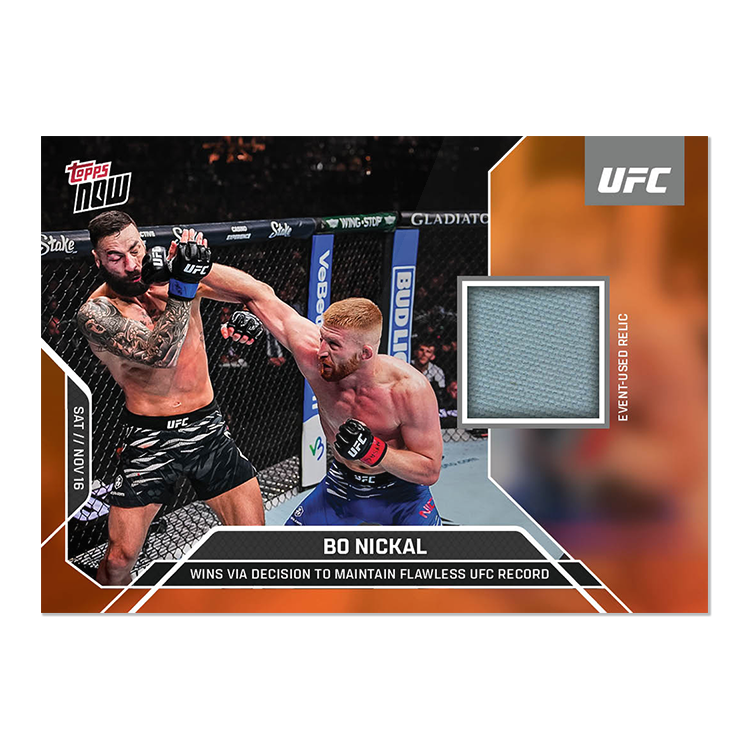 Bo Nickal Topps Now UFC Event-used Mat Relics #30 Orange