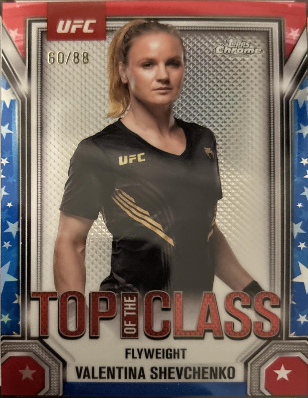 Valentina Shevchenko 2025 Topps Chrome UFC Top of the Class #TTC-12 Red White Blue Refractor