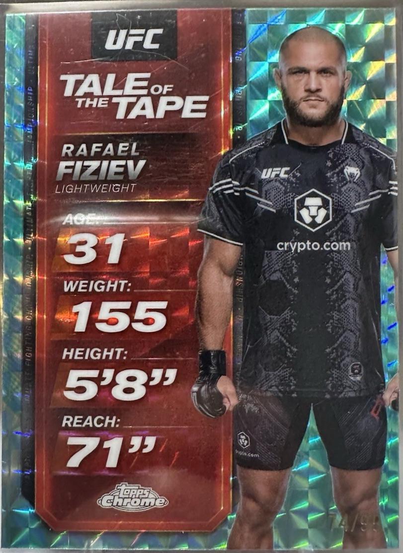 Rafael Fiziev 2025 Topps Chrome UFC Tale of the Tape #TTT-5 Geometric Purple Refractor