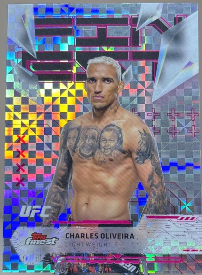 Charles Oliveira 2025 Topps Finest UFC Base Uncommon #189 Checkerboard Refractor
