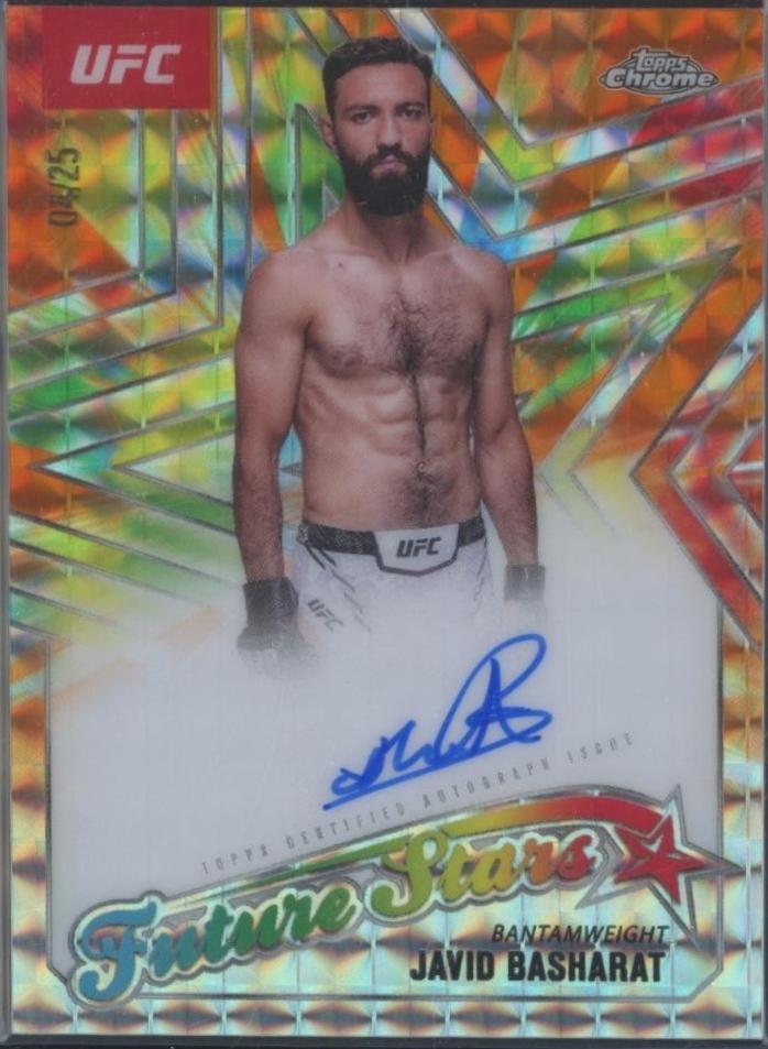 Javid Basharat 2025 Topps Chrome UFC Future Stars Autographs #FSA-JB Orange Refractor