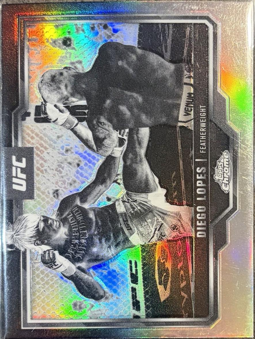 Diego Lopes 2025 Topps Chrome UFC Base #140 Negative Refractor