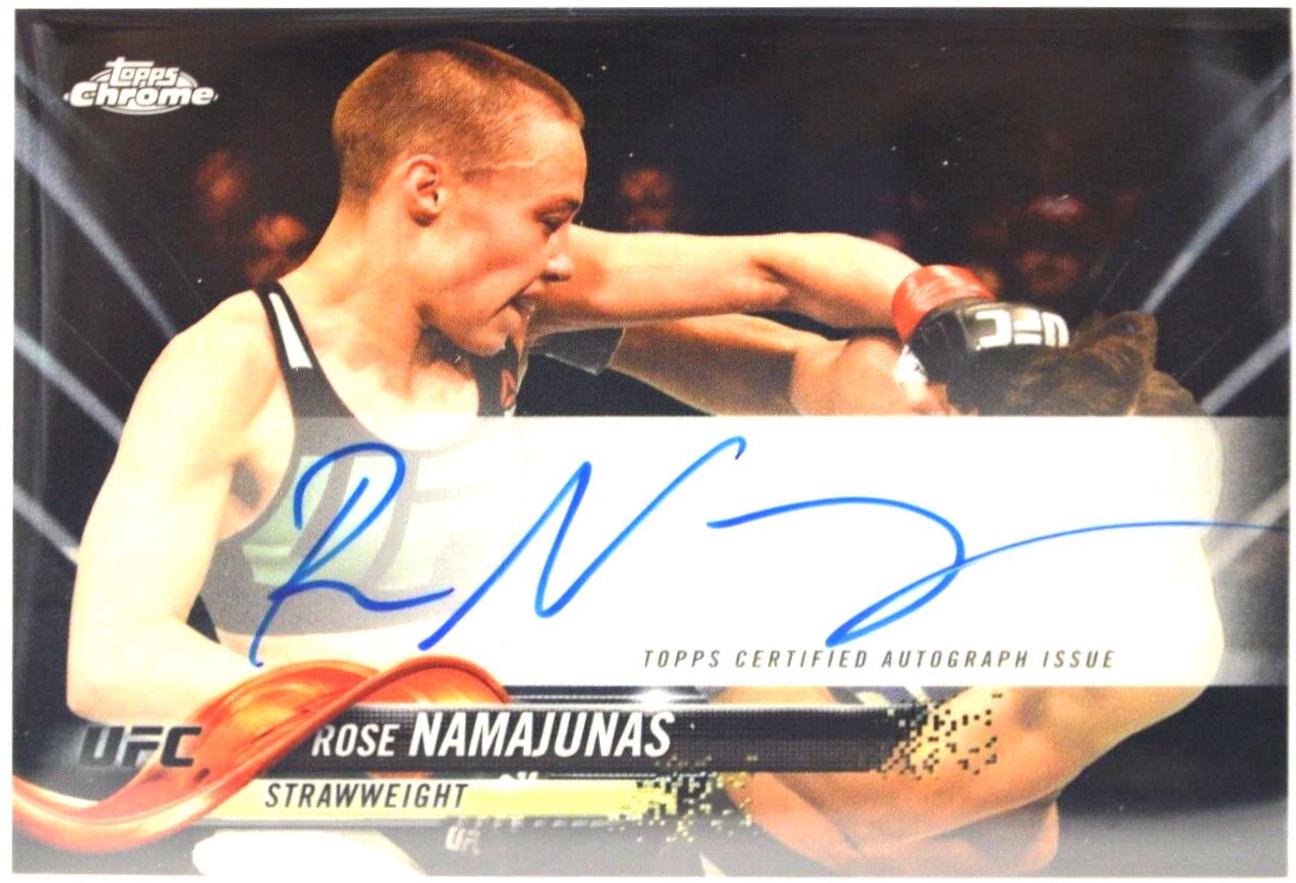 Rose Namajunas 2018 Topps Chrome UFC Fighter Autographs #FA-RN Black