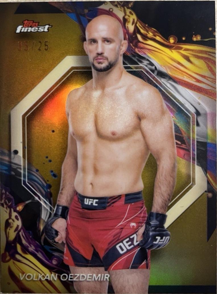 Volkan Oezdemir 2024 Topps Finest UFC Base Uncommon #125 Gold Refractor