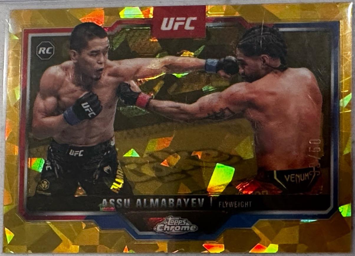 Assu Almabayev 2025 Topps Chrome Sapphire UFC Base Sapphire #182 Gold Sapphire
