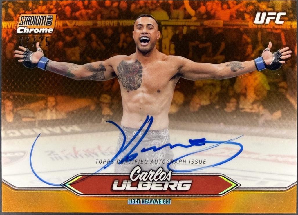 Carlos Ulberg 2025 Topps Stadium Club UFC Chrome Autographs #CAS-CUG Orange