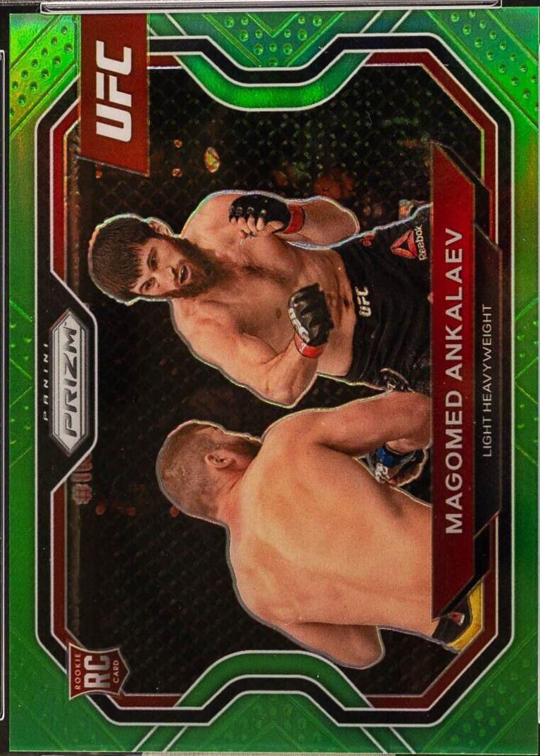Magomed Ankalaev 2021 Panini Prizm UFC Base #123 Neon Green