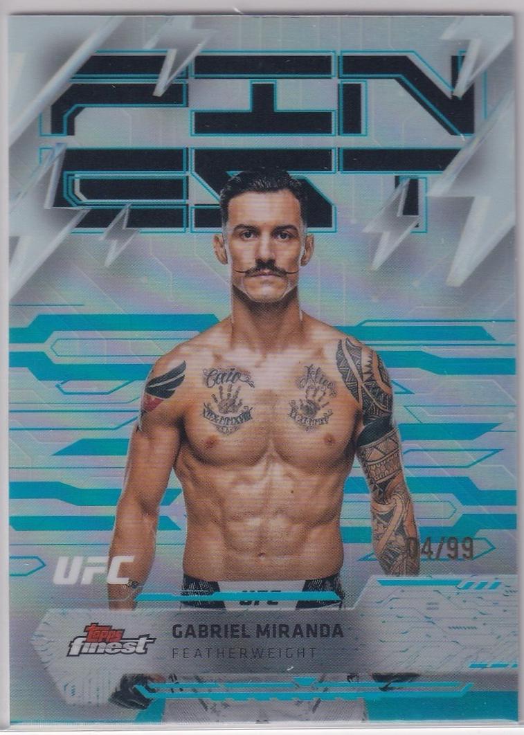 Gabriel Miranda 2025 Topps Finest UFC Base Rare #277 Blue Refractor