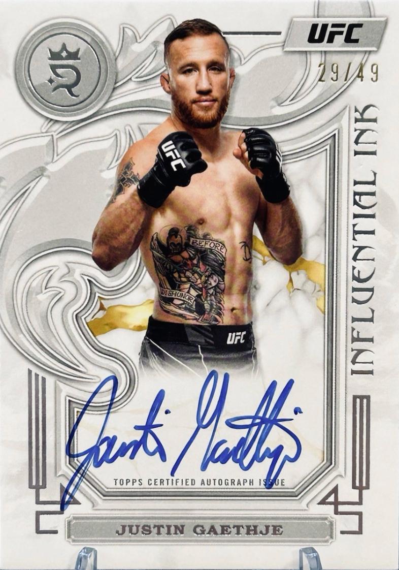 Justin Gaethje 2024 Topps Royalty UFC Influential Ink #IIA-JGE Blue
