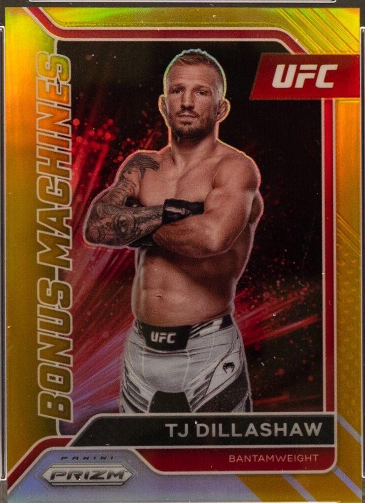 TJ Dillashaw 2022 Panini Prizm UFC Bonus Machines #24 Gold