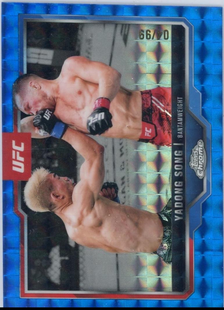 Song Yadong 2025 Topps Chrome UFC Base #38 Blue Geometric Refractor