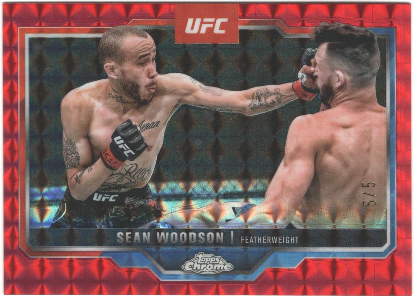 Sean Woodson 2025 Topps Chrome UFC Base #87 Red Geometric Refractor