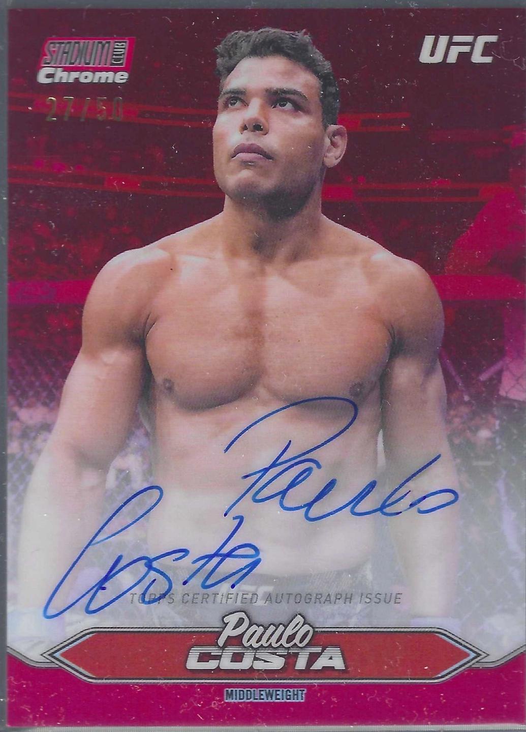 Paulo Costa 2025 Topps Stadium Club UFC Chrome Autographs #CAS-PCA Red