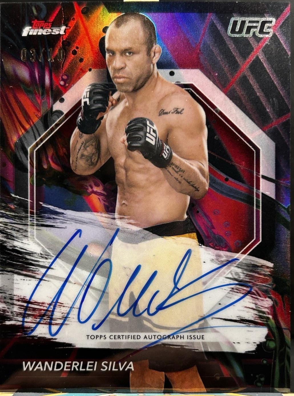Wanderlei Silva 2024 Topps Finest UFC Finest Autographs #FA-WIS Red Refractor
