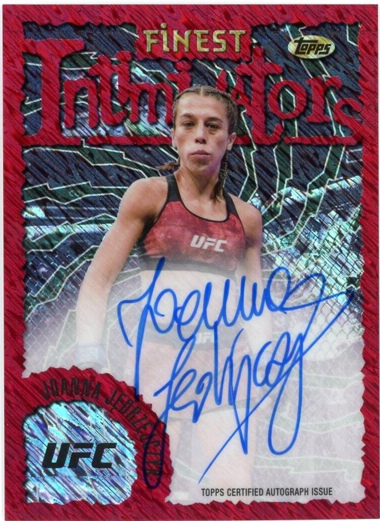 Joanna Jędrzejczyk 2024 Topps Finest UFC Intimidators Autographs #IA-JJK Red Shimmer Refractor